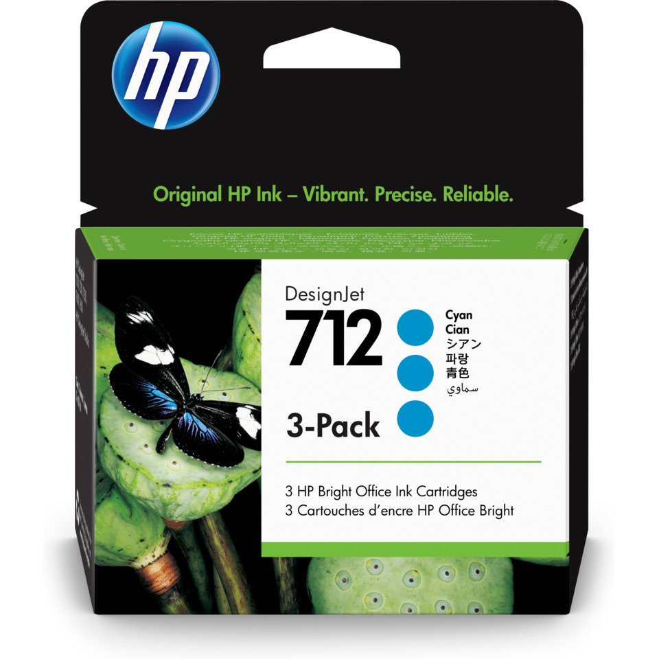 Original HP Tintenpatrone cyan MultiPack (3ED77A,712,712C,712CYAN,NO712,NO712C,NO712CYAN)