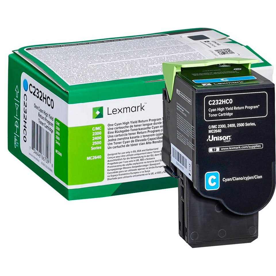 Original Lexmark Toner-Kit cyan return program (00C232HC0,0C232HC0,C232HC0)