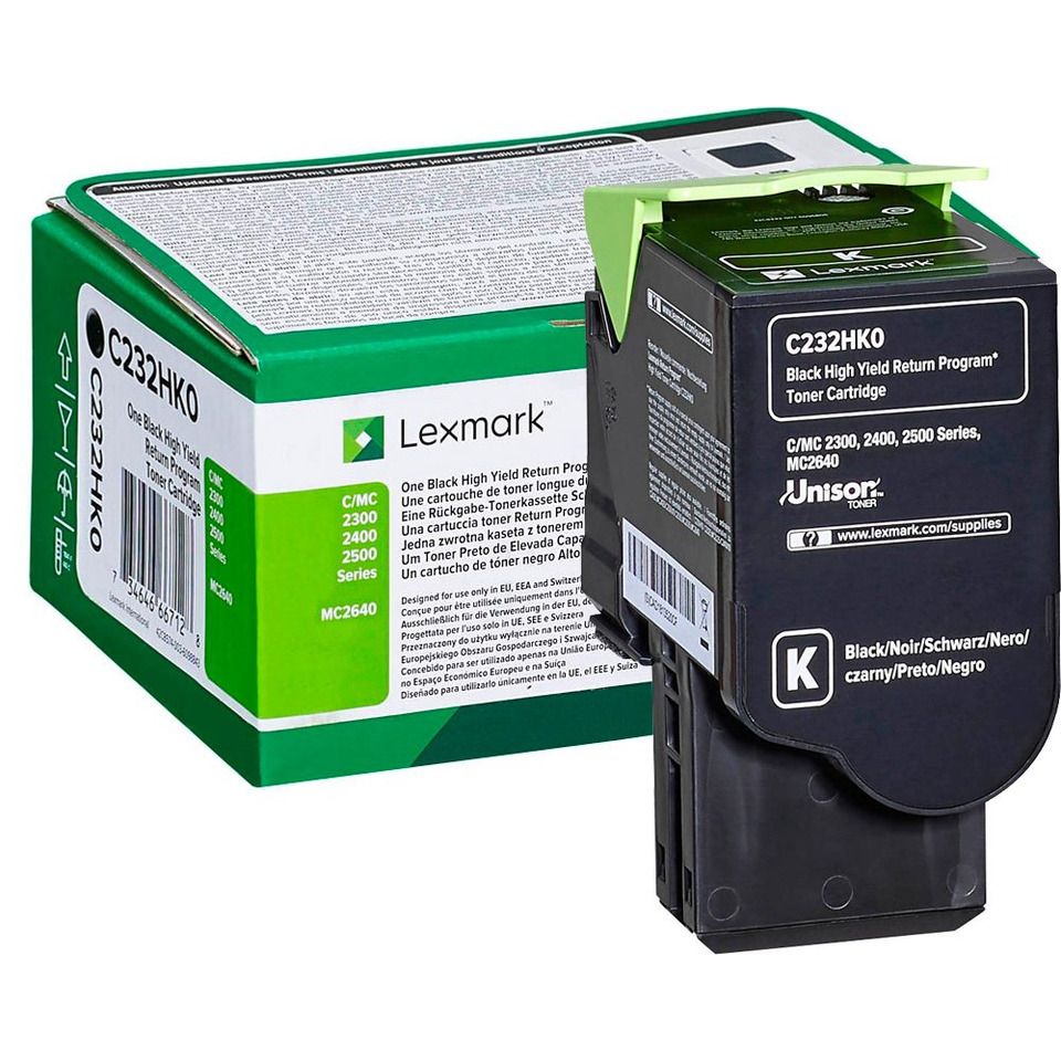 Original Lexmark Toner-Kit schwarz return program (00C232HK0,0C232HK0,C232HK0)