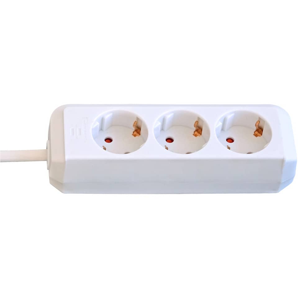 Steckdosenleise Eco-Line - 3-fach, 3m, weiß