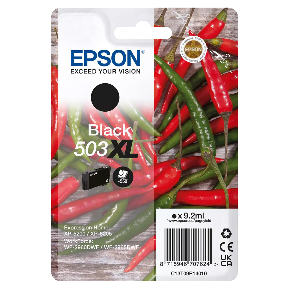 Original Epson Tintenpatrone schwarz High-Capacity (C13T09R14010,T09R140,503XL,T09R1,T09R14010)