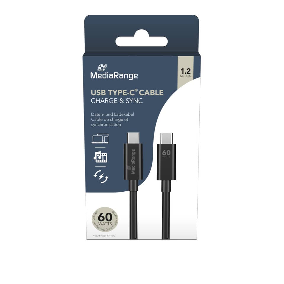 USB Type-C® Lade- und Datenkabel, USB 3.0,  1.2m, schwarz