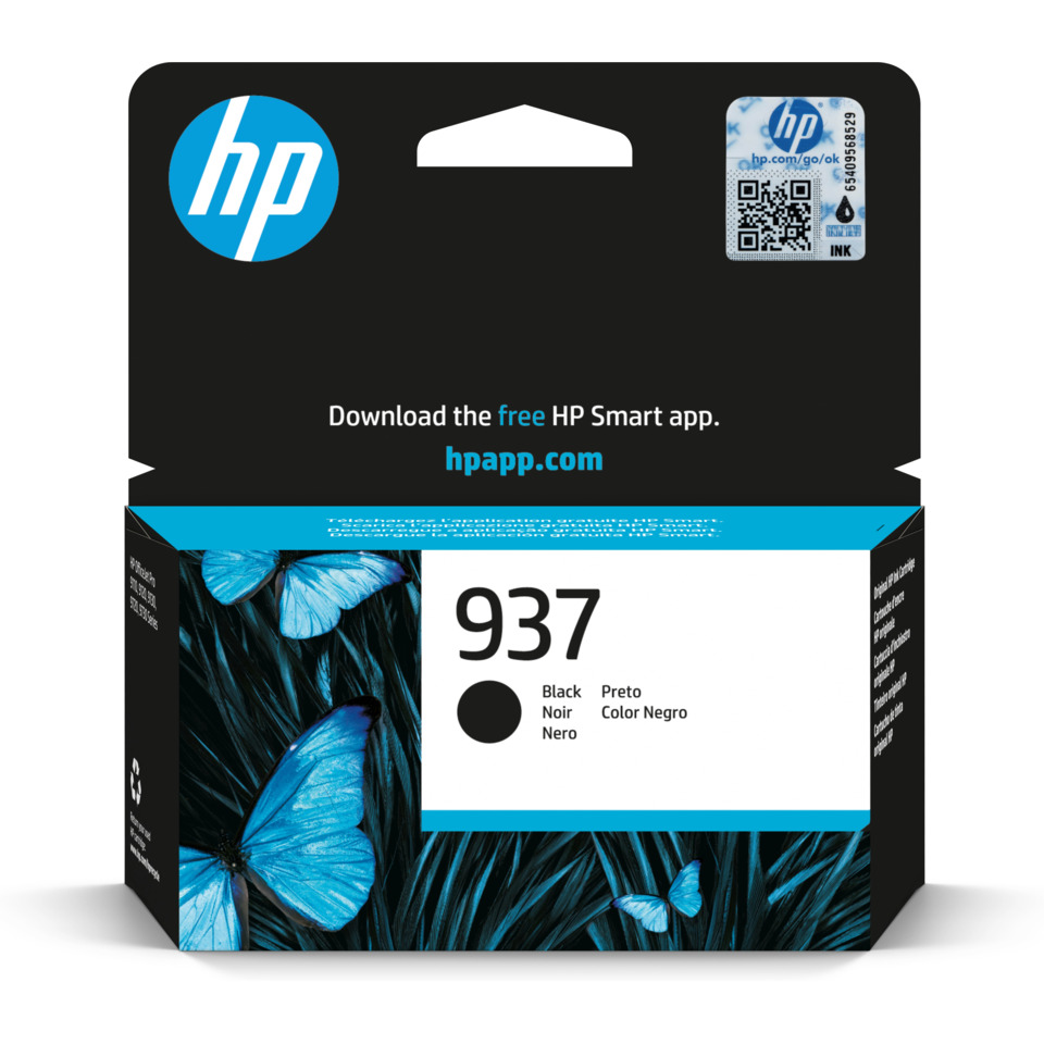 Original HP Druckkopfpatrone schwarz (4S6W5NE,4S6W5NE#CE1,937,937BK,937BLACK,NO937,NO937BK,NO937BLACK)