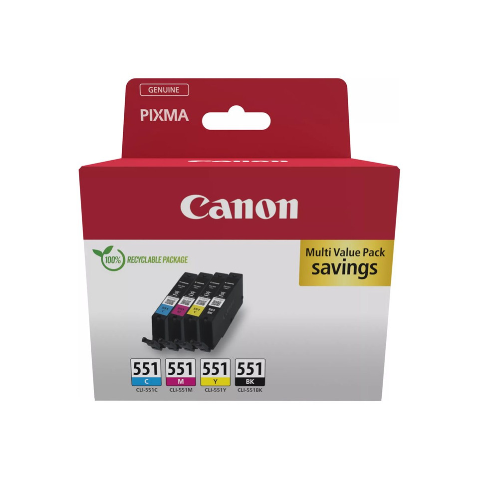 Original Canon Tintenpatrone MultiPack Bk,C,M,Y Blister (6509B015,CLI-551)