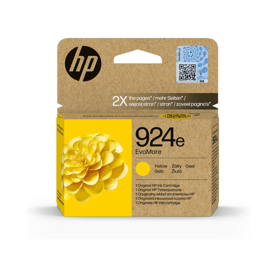 Original HP Tintenpatrone gelb EvoMore (4K0U9NE,4K0U9NE#CE1,4K0U9NE#SE1,924E,924EY,924EYELLOW,NO924E,NO924EY,NO924EYELLOW)