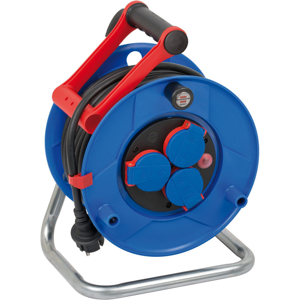 Kabeltrommel 3-fach 25m schwarz/blau