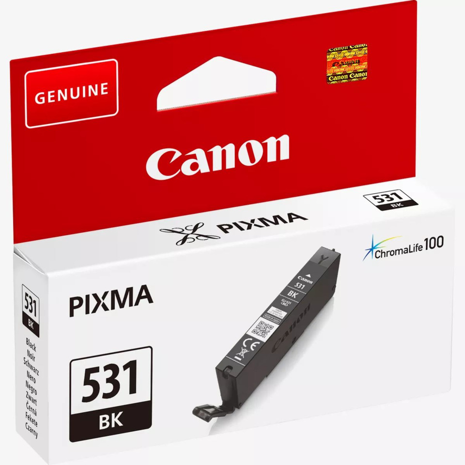 Original Canon Tintenpatrone schwarz foto (6118C001,CLI-531BK)