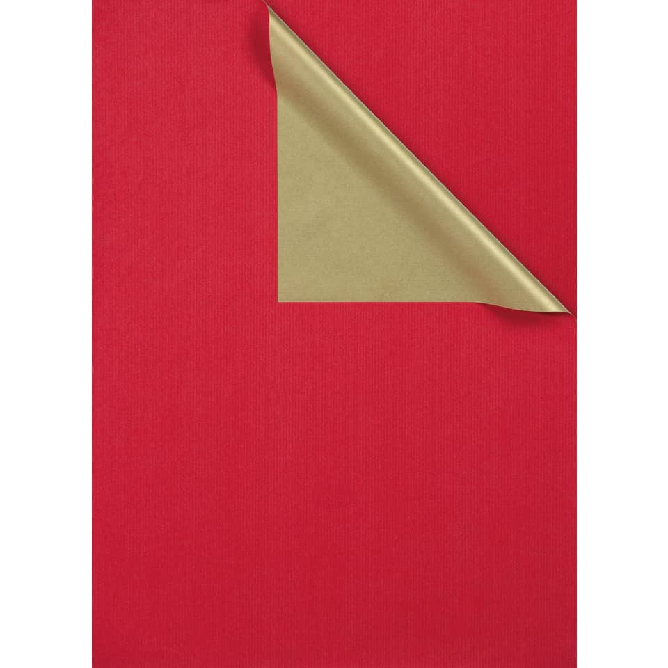 Secare Rolle 2-Color Geschenkpapier - 50 cm x 250 m, rot/gold