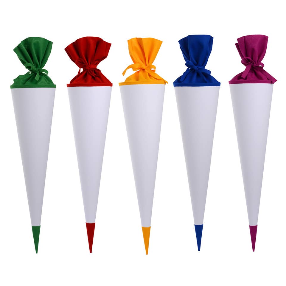Bastelschultüte - rund, 70 cm, sortiert