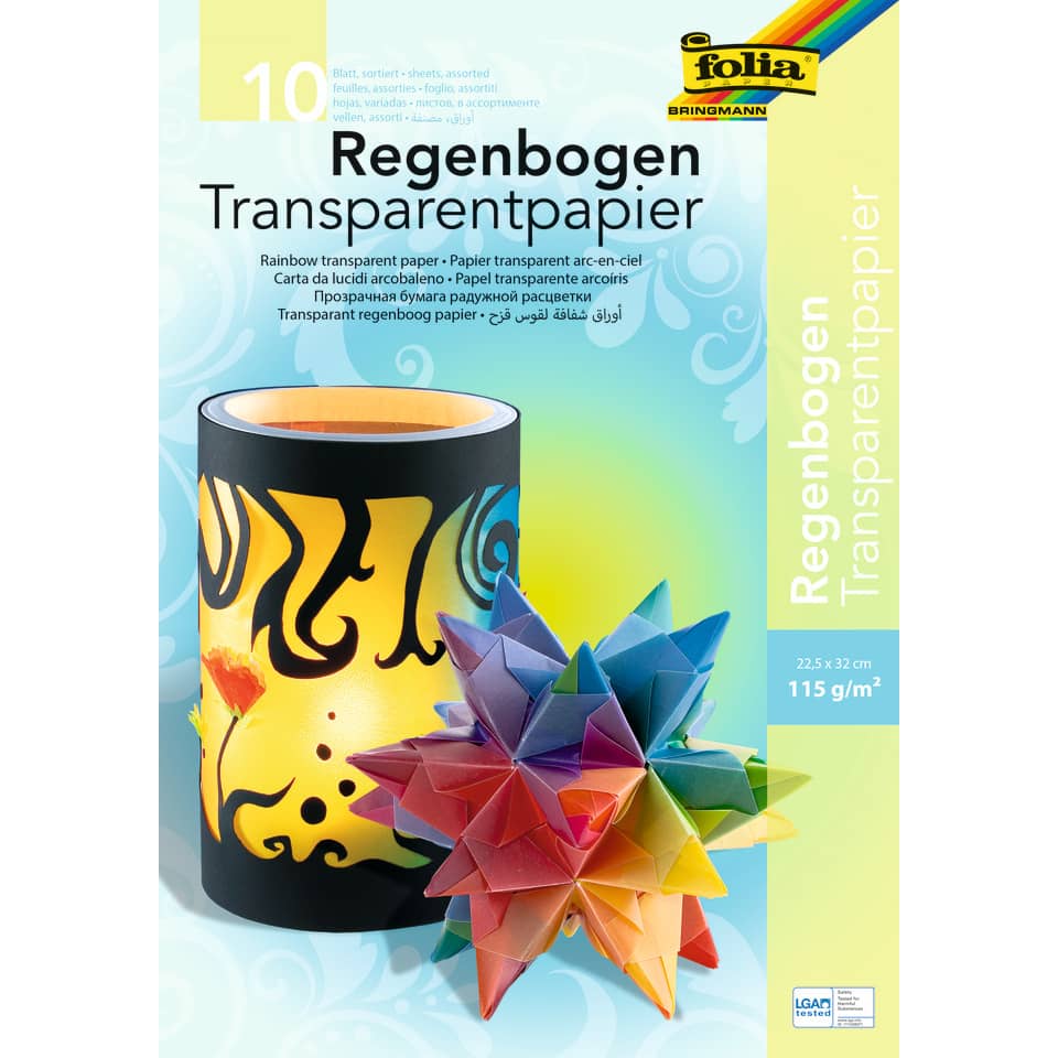 Regenbogenpapier - 22,5 x 32 cm, 10 Blatt