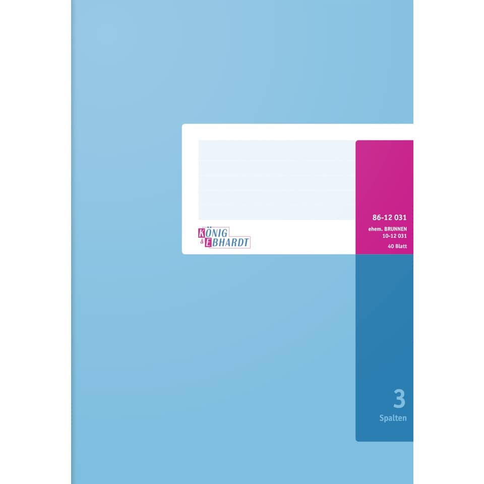 Spaltenbuch mit festem Kopf - A4, 3 Spalten, 40 Blatt