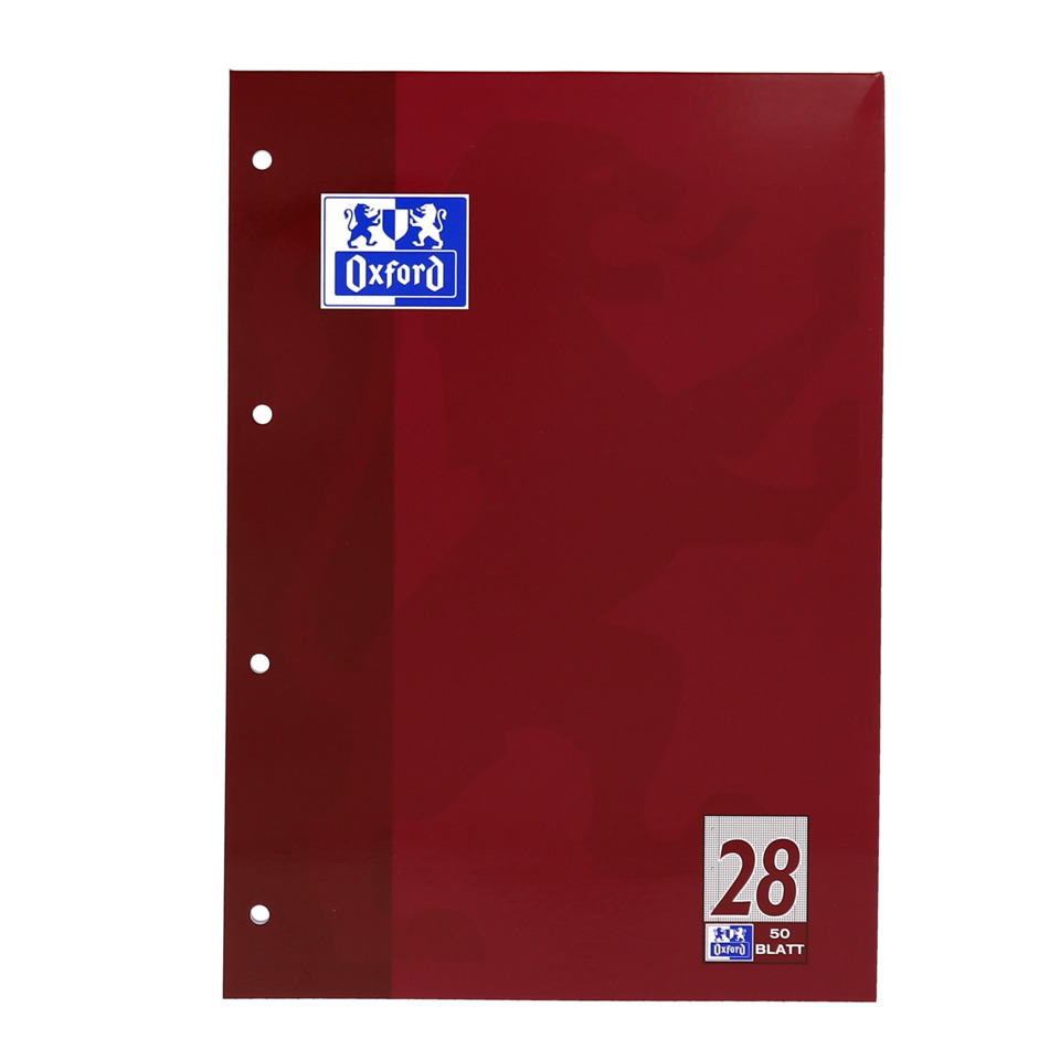 Schulblock Lin.28 - A4, 50 Blatt, 90 g/qm, 4-fach Lochung