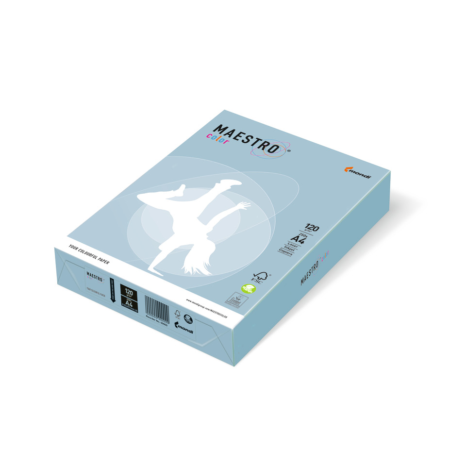 Kopierpapier MAESTRO® Color Pastell, A4, 120g/m², 250 Blatt, eisblau