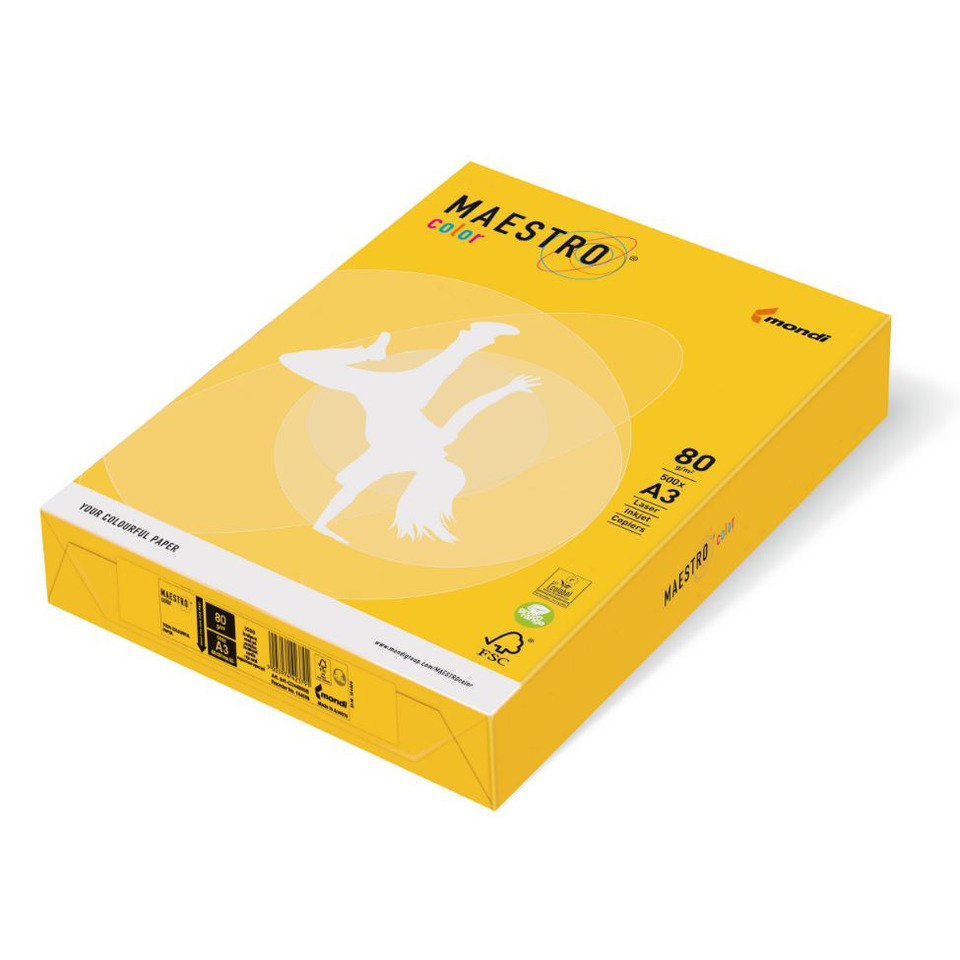 Kopierpapier MAESTRO® Color Intensiv, A3, 80g/m², 500 Blatt, intensivgelb