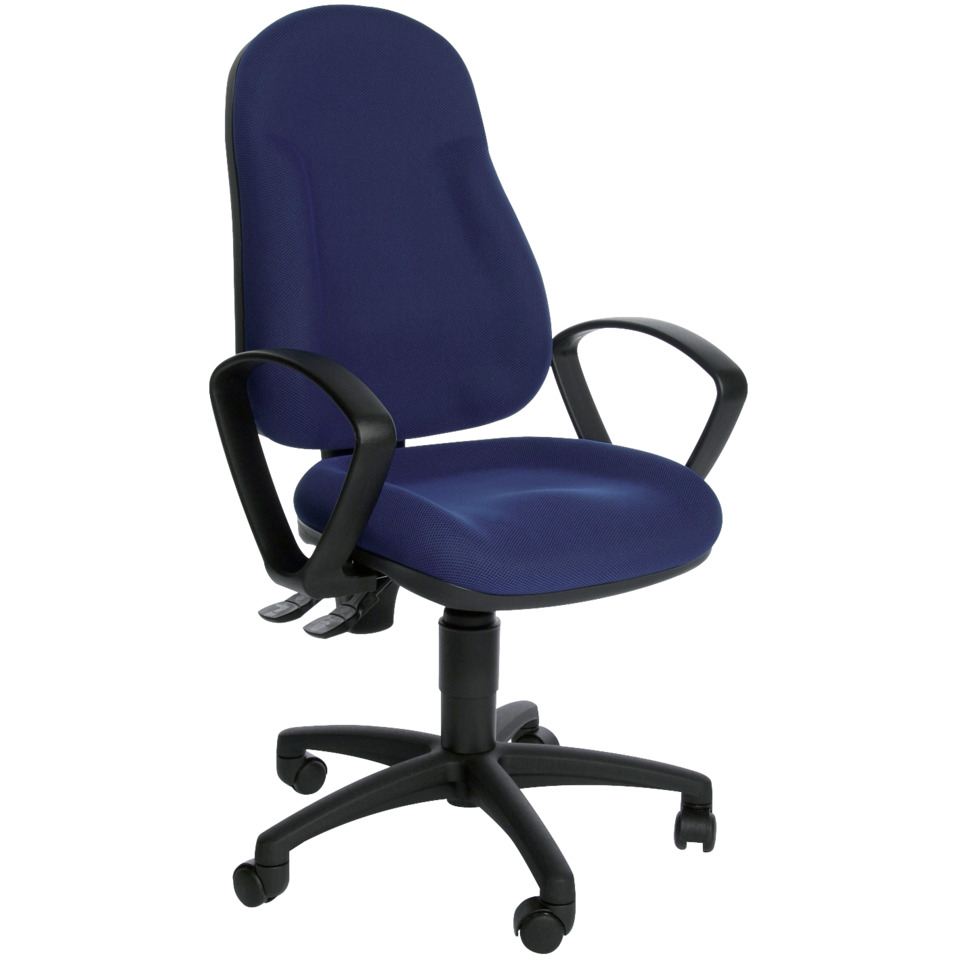 Bürodrehstuhl Wellpoint 10 ohne Armlehnen blau