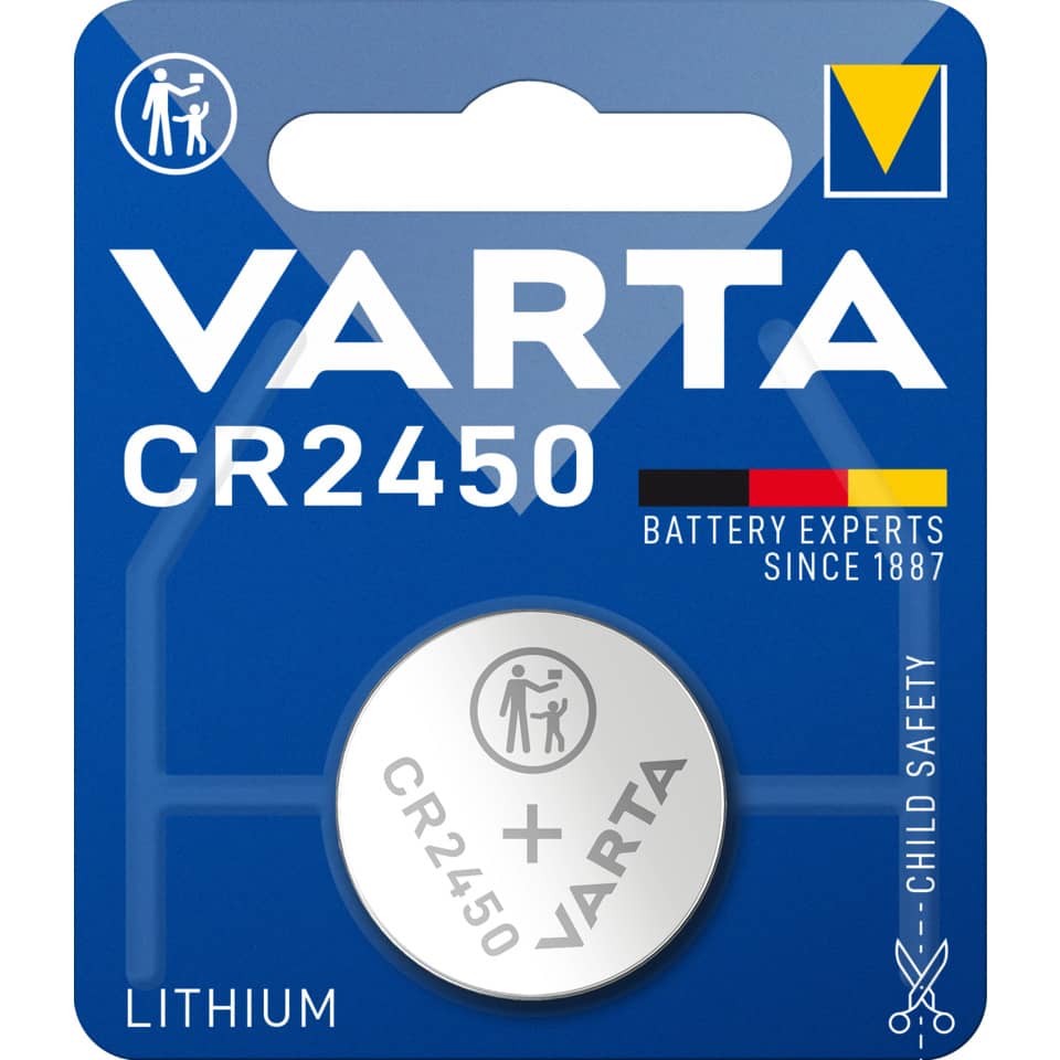 Knopfzellen-Batterie Lithium CR2450, 1 Stück