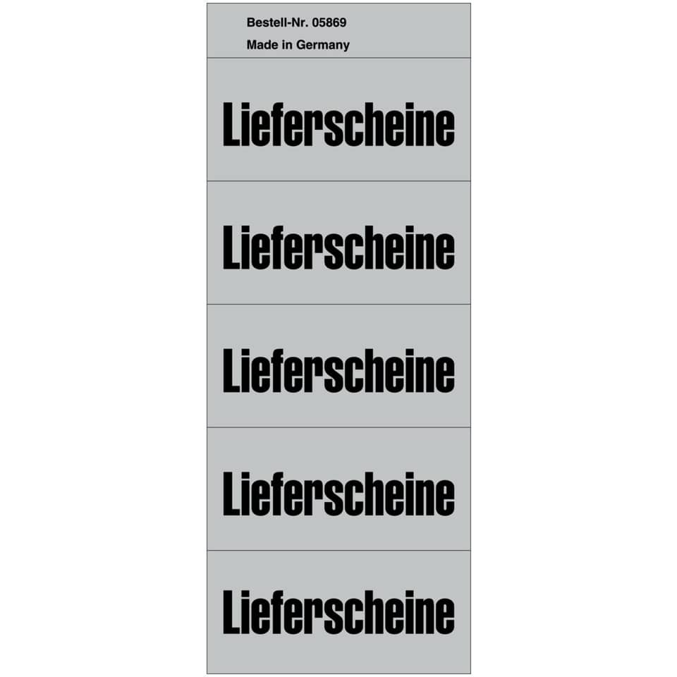 Inhaltsschilder Lieferscheine - Beutel mit 100 Stück, grau
