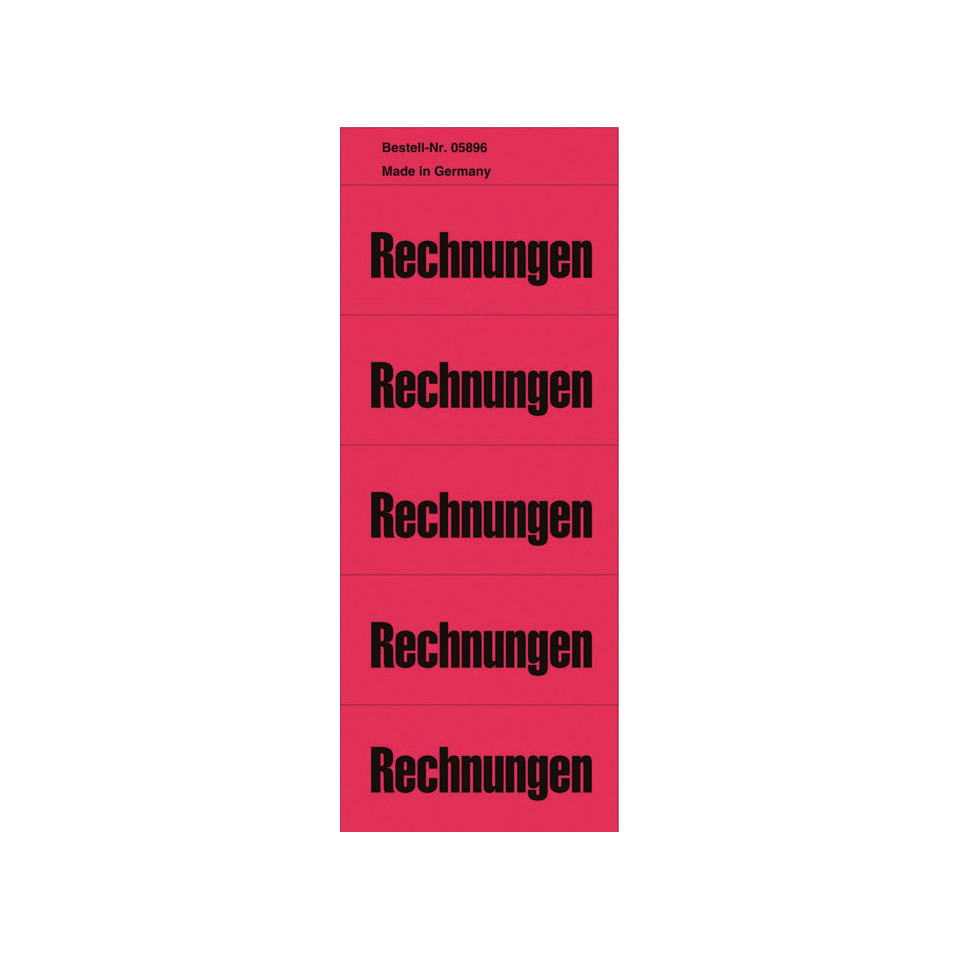 Inhaltsschilder Rechnungen - Beutel mit 100 Stück, rot
