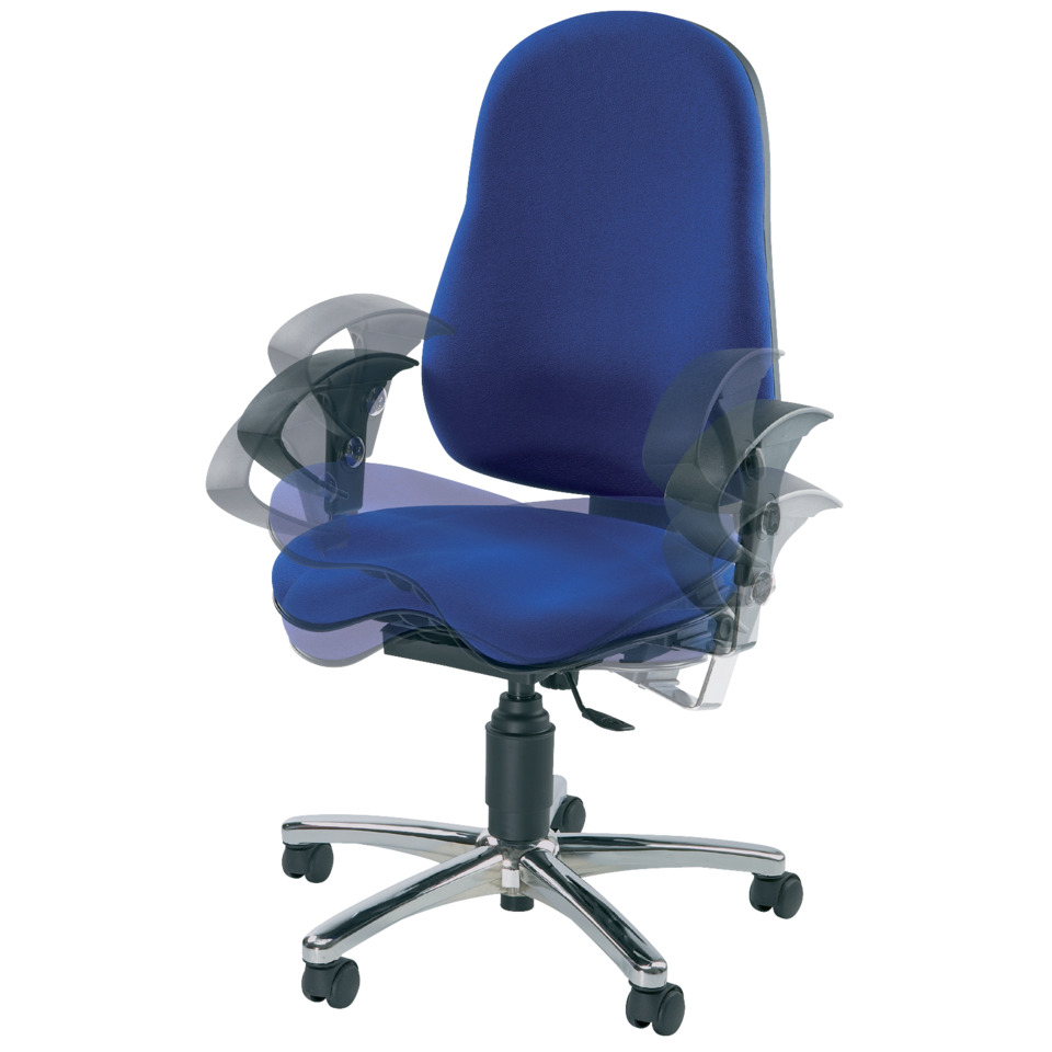Fitness-Drehstuhl SITNESS 10 - blau, Teppichrollen