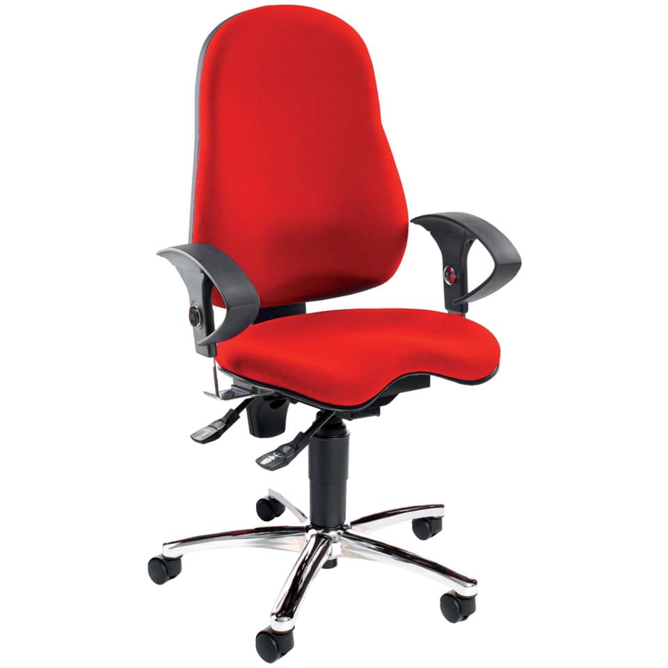 Fitness-Drehstuhl SITNESS 10 - rot, Teppichrollen
