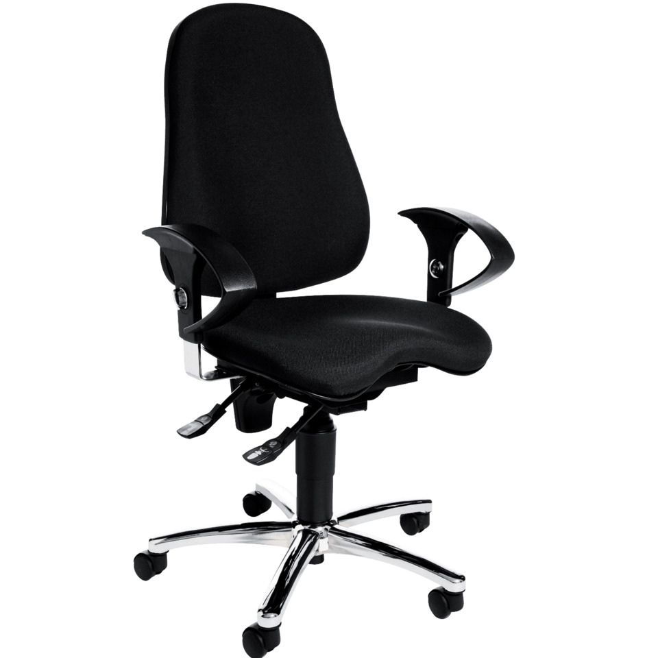 Fitness-Drehstuhl SITNESS 10 - schwarz, Teppichrollen