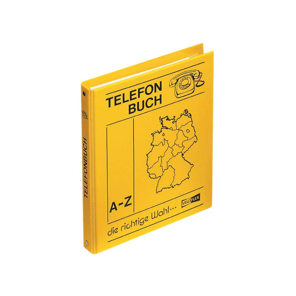 Telefonringbuch - A5, gelb, inkl. Einlagen und 12-teiliges Register A-Z