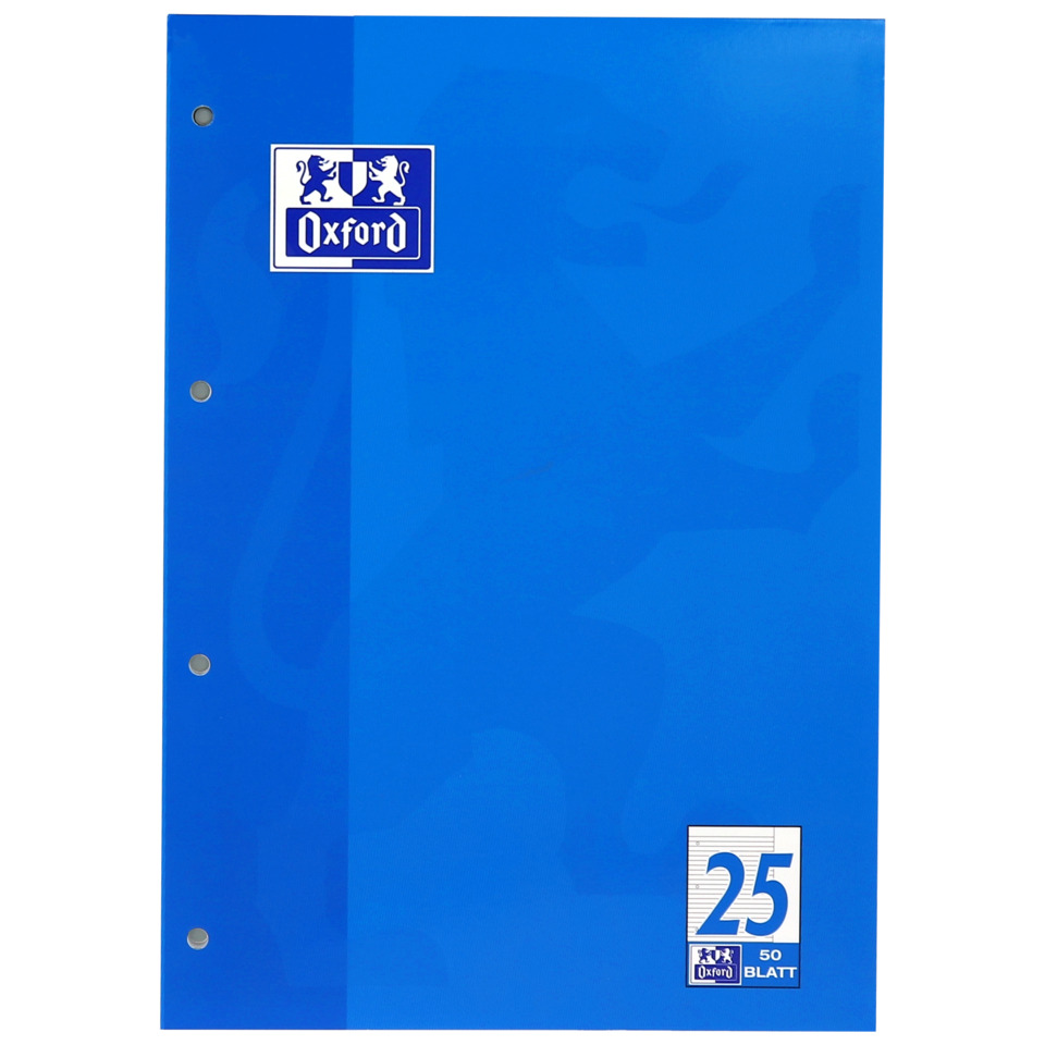 Schulblock Lin.25 - A4, 50 Blatt, 90 g/qm, 4-fach Lochung