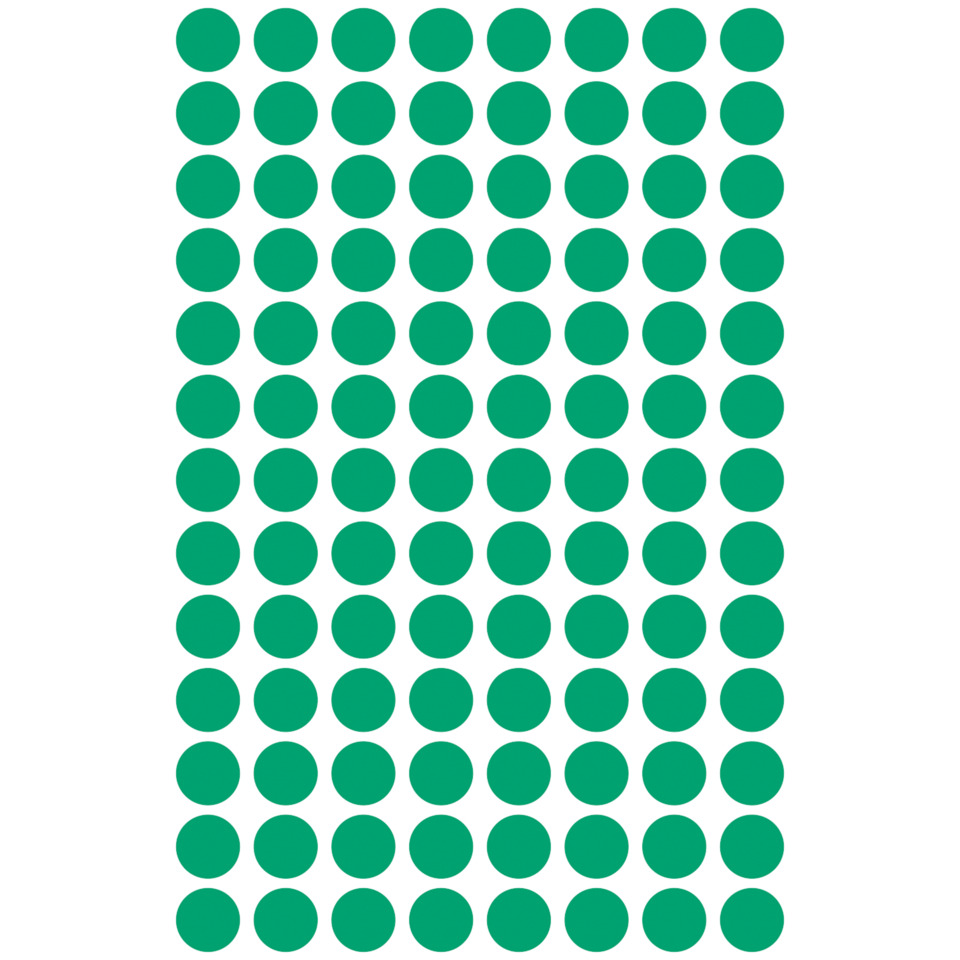 3012 Markierungspunkte - Ø 8 mm, 4 Blatt/416 Etiketten, grün