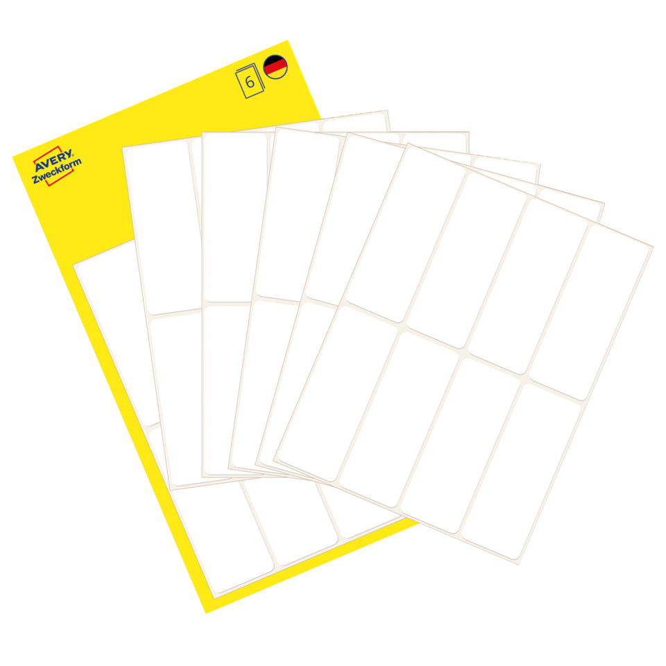 3079 Universal-Etiketten, 50 x 19 mm, 6 Blatt/48 Etiketten, weiß