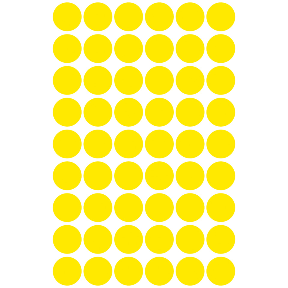 3144 Markierungspunkte - Ø 12 mm, 5 Blatt/270 Etiketten, gelb