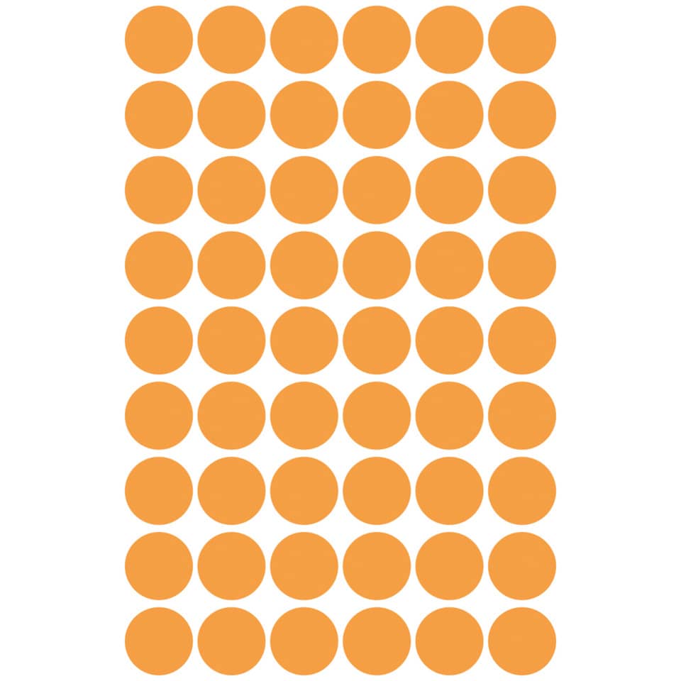 3148 Markierungspunkte - Ø 12 mm, 5 Blatt/270 Etiketten, leuchtorange