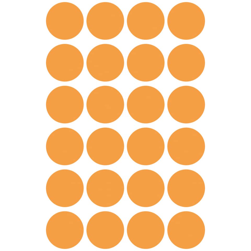 3173 Markierungspunkte - Ø 18 mm, 4 Blatt/96 Etiketten, leuchtorange