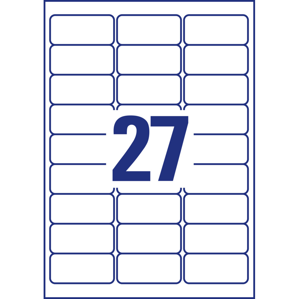 L4737REV-25 Universal-Etiketten - 63,5 x 29,6 mm, weiß, 810 Etiketten, wiederablösbar