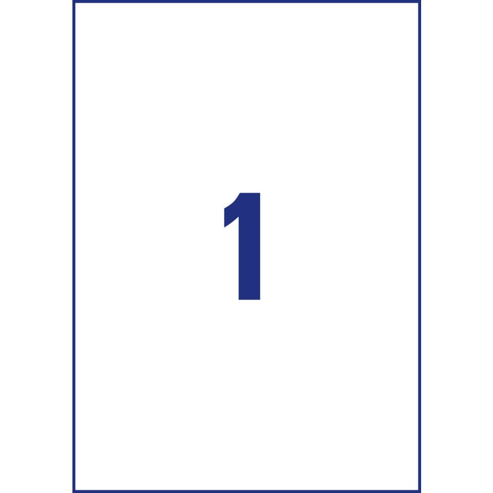 L7567-25 Versand-Etiketten (A4, 25 Stück, 210 x 297 mm) 25 Blatt transparent
