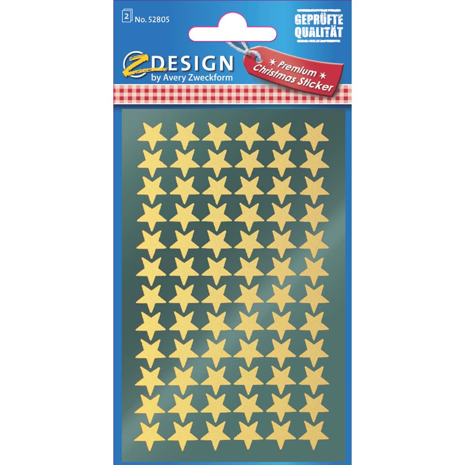 Z-Design 52805, Weihnachtssticker, Sterne, 2 Bogen/144 Sticker