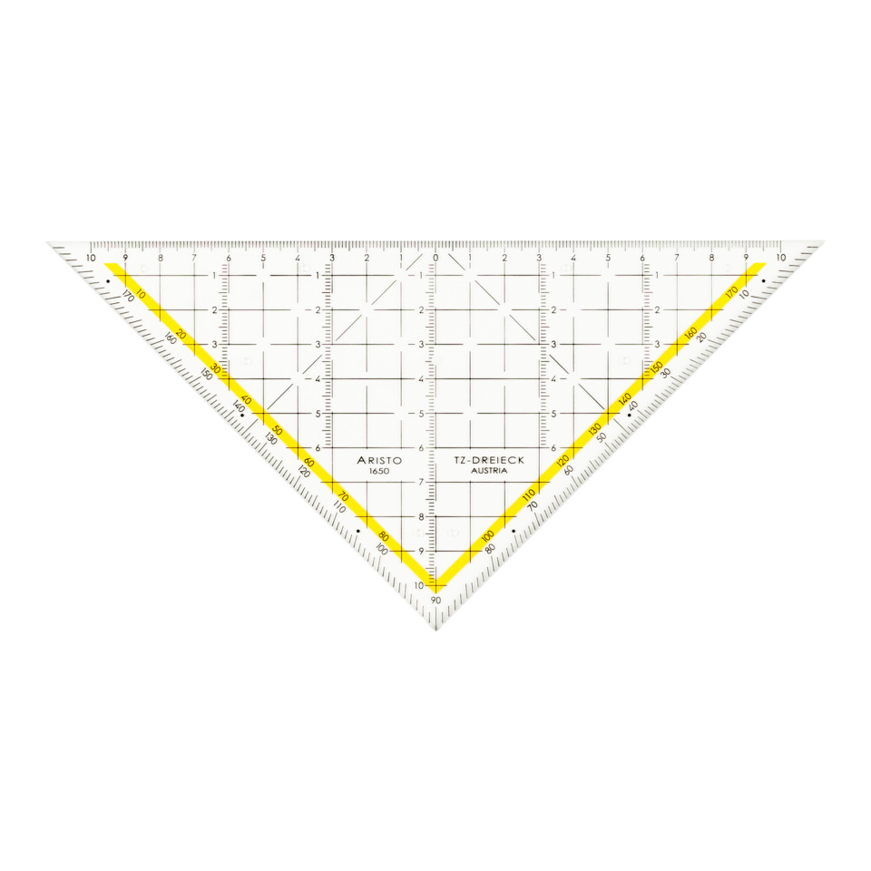 Zeichendreieck TZ-Dreieck®, Plexiglas® ohne Griff, 225 mm, glasklar