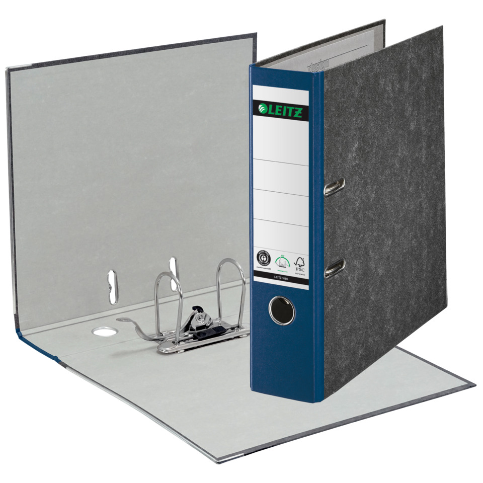 1080 Ordner Pappe A4 Wolkenmarmor, 80 mm, blau