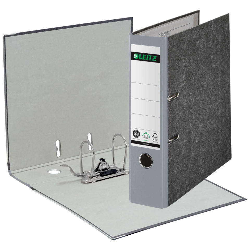 1080 Ordner Pappe A4 Wolkenmarmor, 80 mm, grau