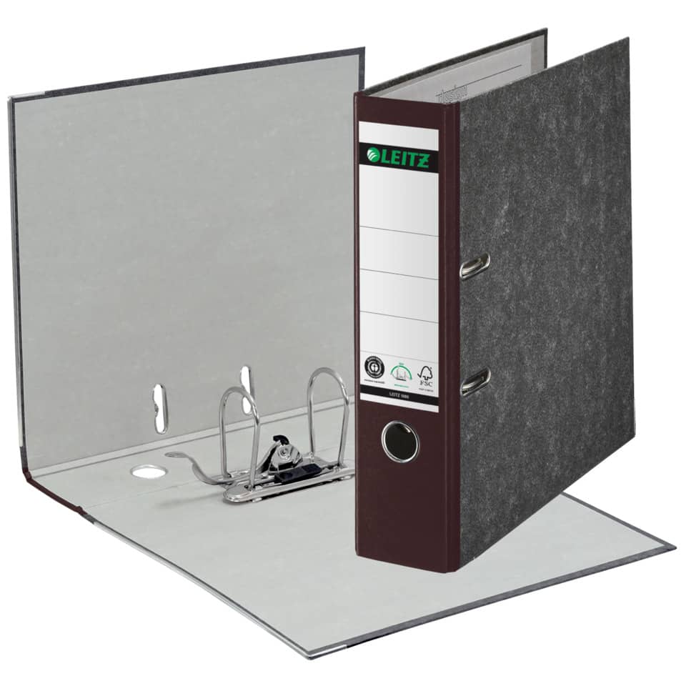 1080 Ordner Pappe A4 Wolkenmarmor, 80 mm, braun