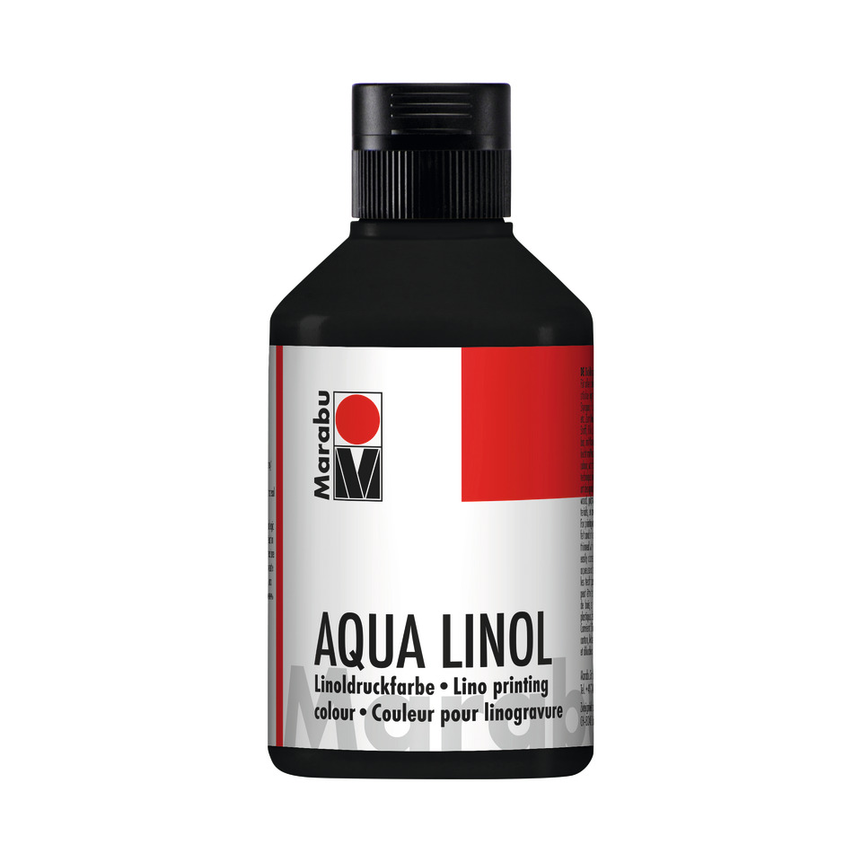 Aqua-Linoldruckfarbe, Schwarz 073, 250 ml