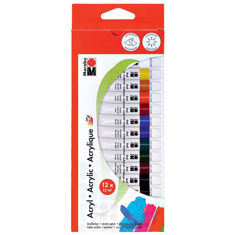 Acrylfarbe Set - 12x 12 ml