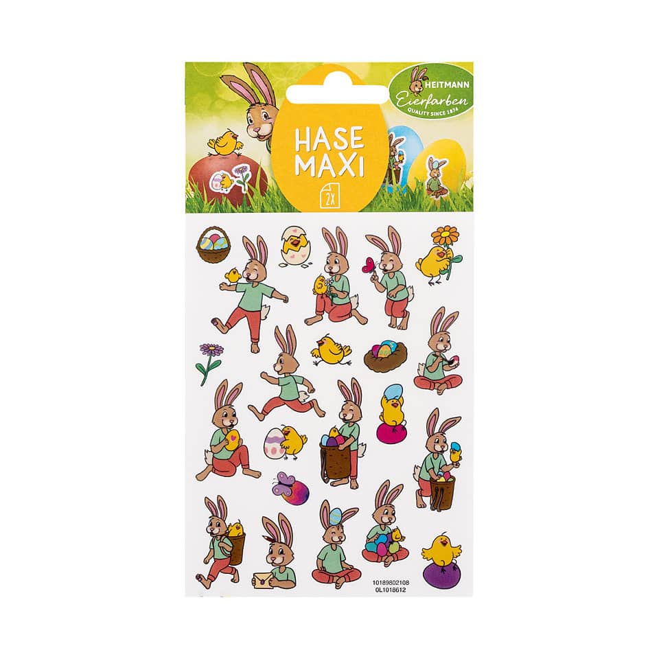Oster Abziehbilder Hase Maxi - 12 Motive, sortiert, selbstklebend