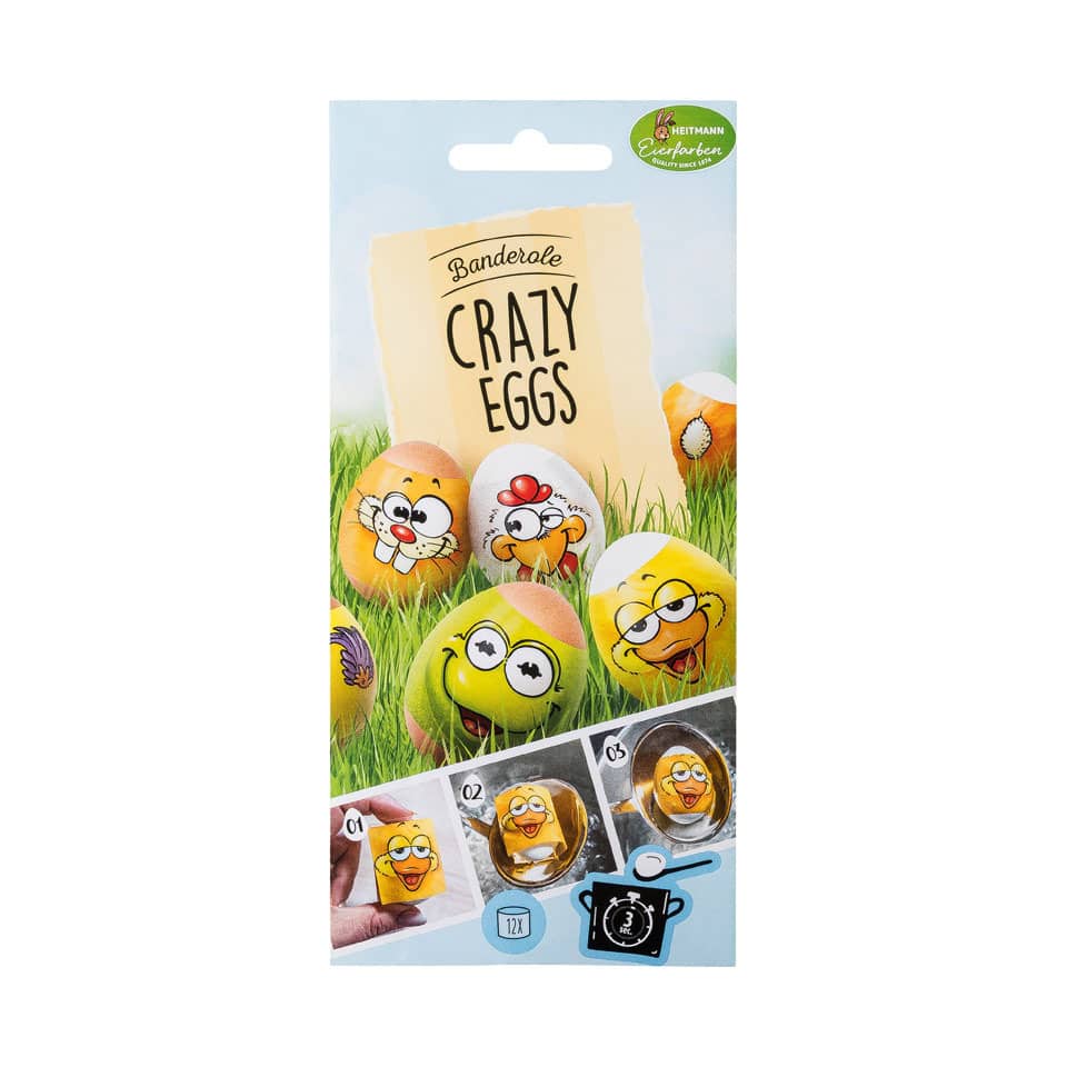 Oster Banderole Crazy Eggs - 4 Motive, 12 Stück sortiert