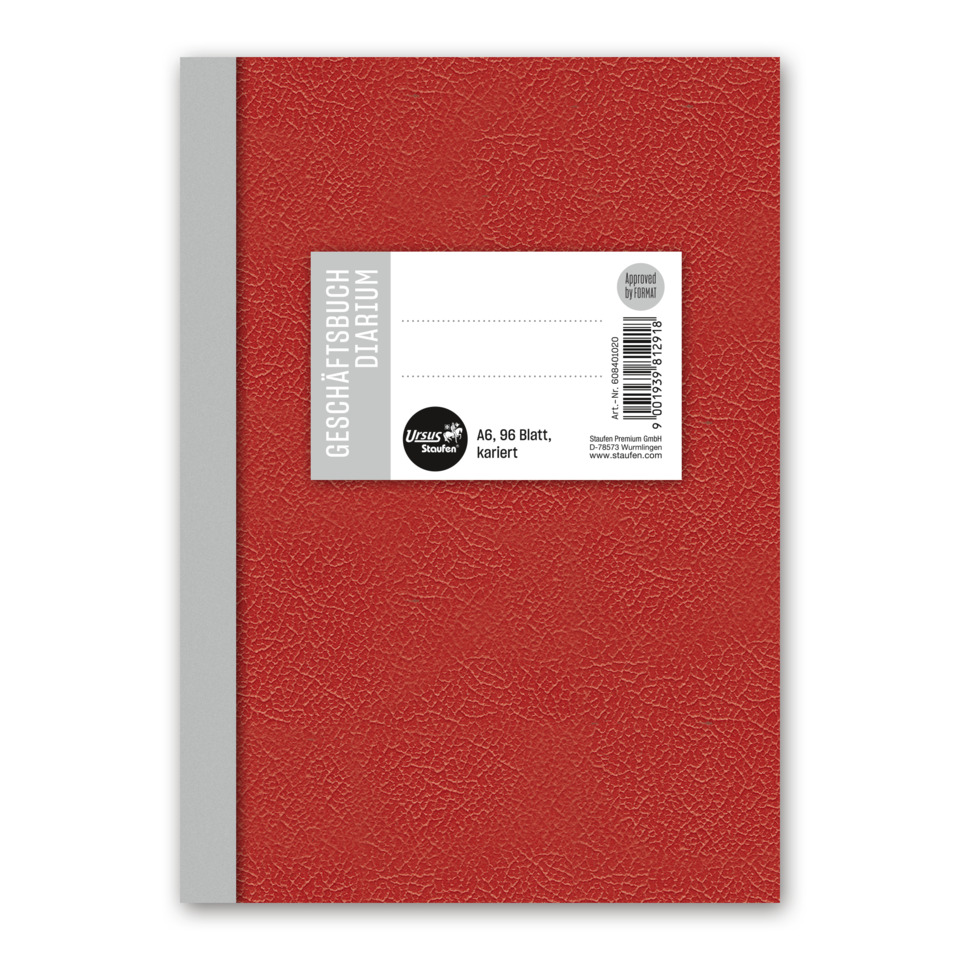 Geschäftsbuch - A6, 96 Blatt, 70g/qm, 5 mm kariert