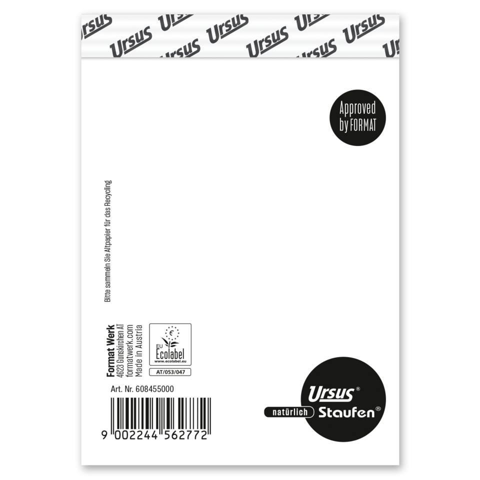 Notizblock - A7, 48 Blatt, 60 g/qm, blanko