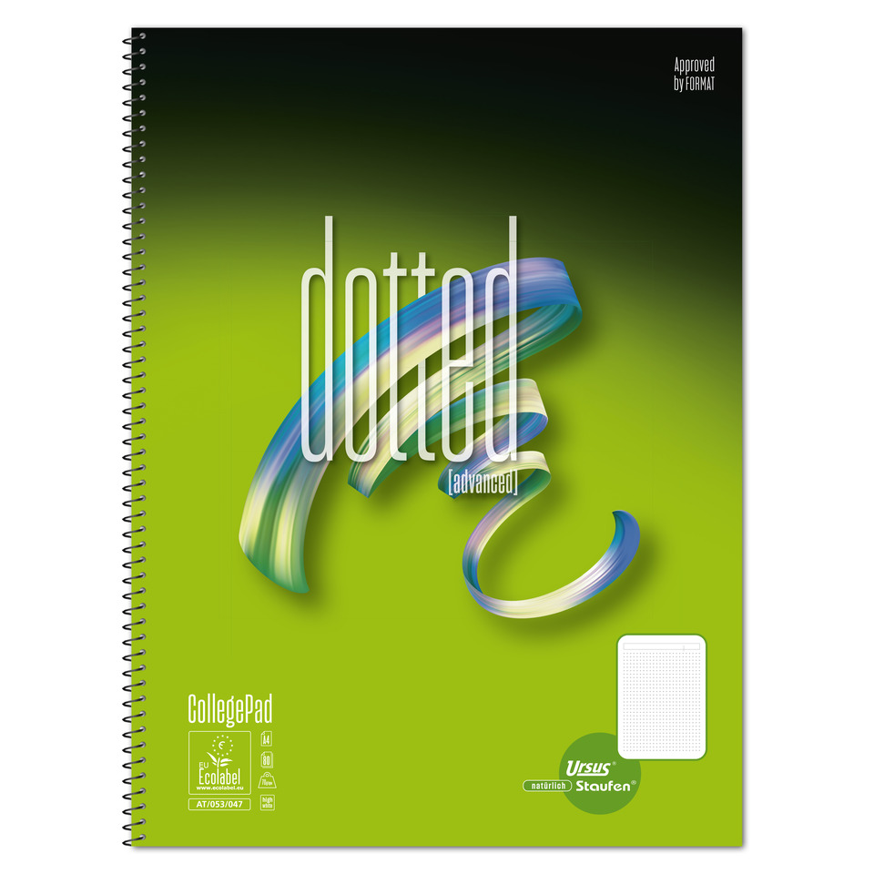 Collegeblock Advanced, A4, 70g/m², 80 Blatt, Lineatur Dotted, weiß