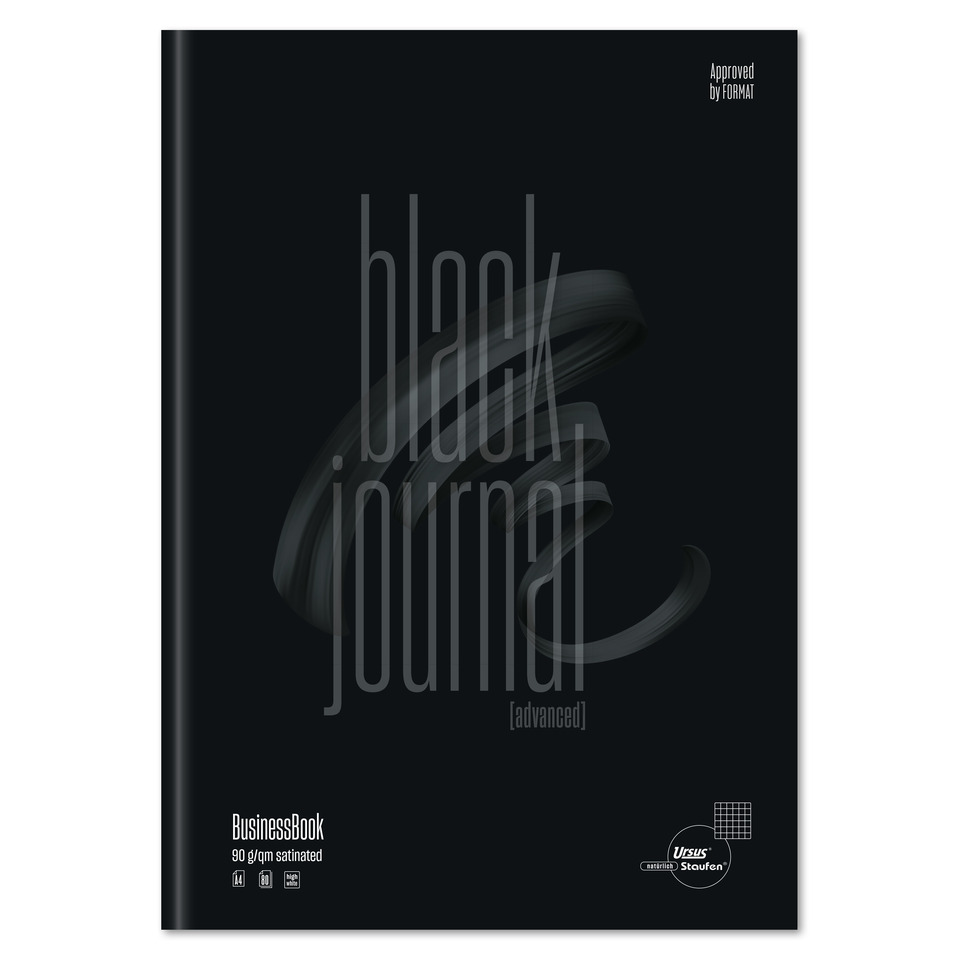 Geschäftsbuch - A4, 80 Blatt, 90 g/qm, kariert, schwarz