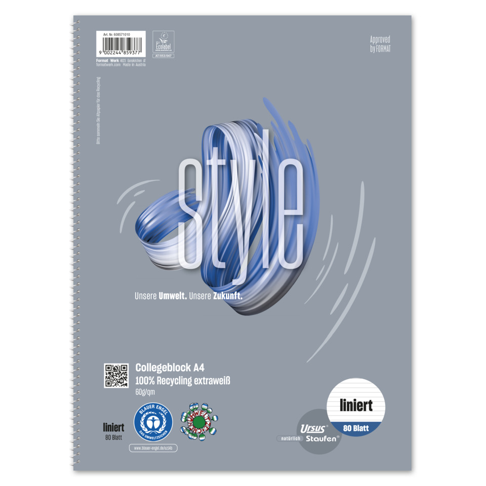 Collegeblock LIN21 - A4, 80 Blatt, 60 g/qm, liniert