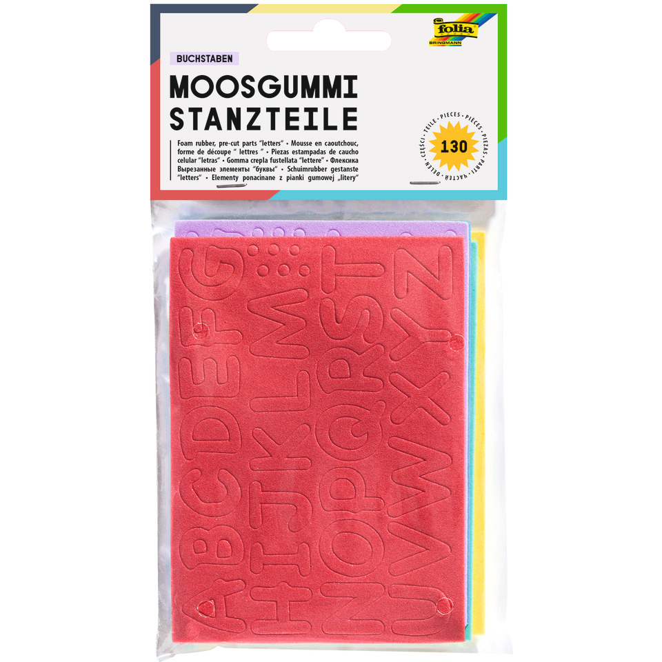 Moosgummi Stanzteile "Buchstaben" - 130 Stück, sortiert
