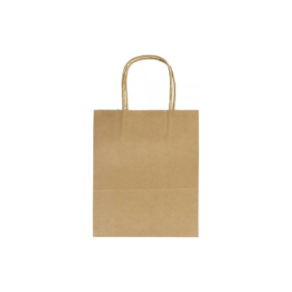 Geschenktragetasche - 12 x 5,5 x 15 cm, 20 Stück, natur